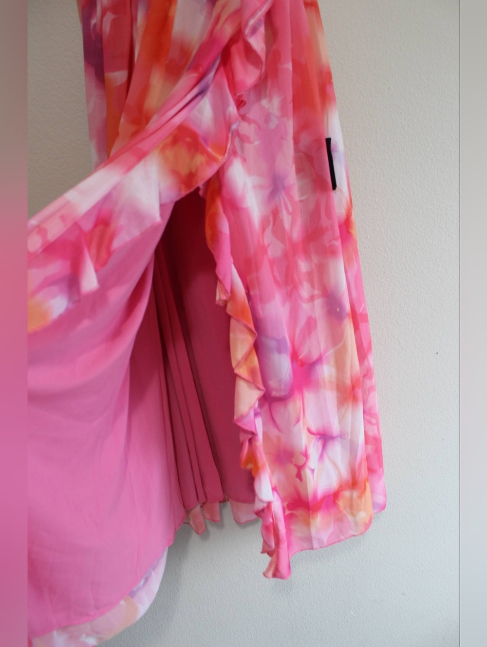 NWT Lulu's Elisanna Pink Multi Floral Lace-Up Midi Dress Size Small - Picture 9 of 16